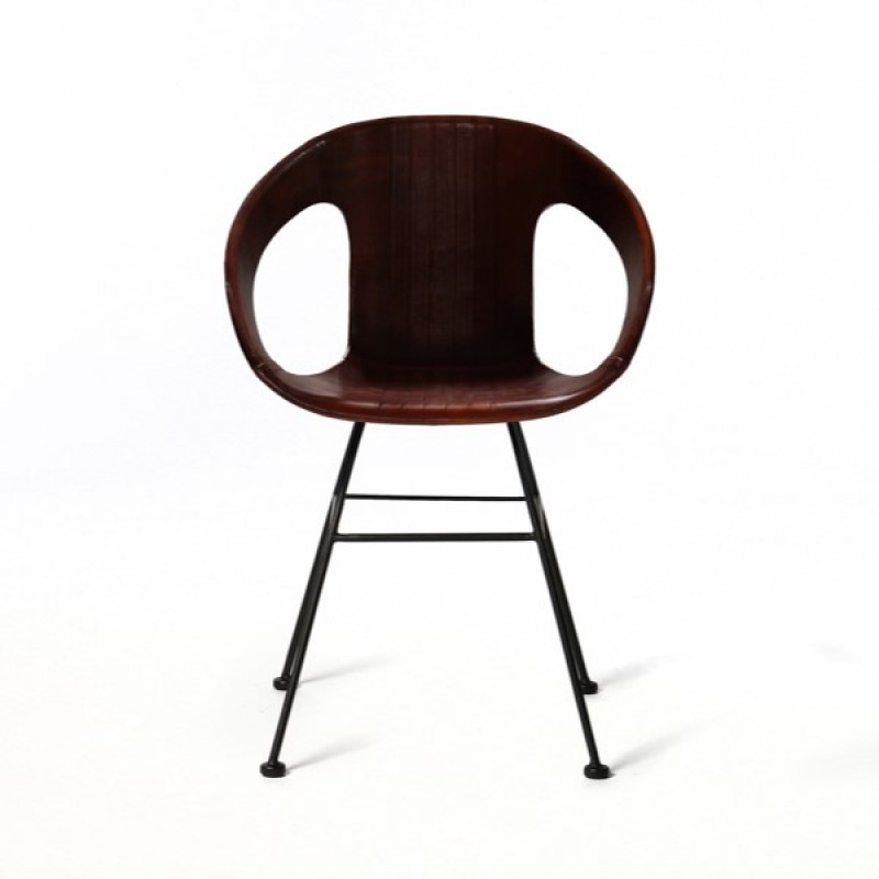 ARMCHAIR BOND LEATHER BROWN 00 - CHAIRS, STOOLS